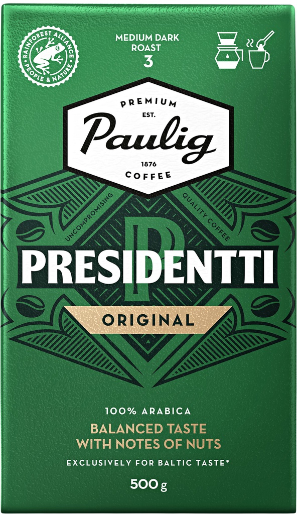 Kava PAULIG President natūrali malta 500g