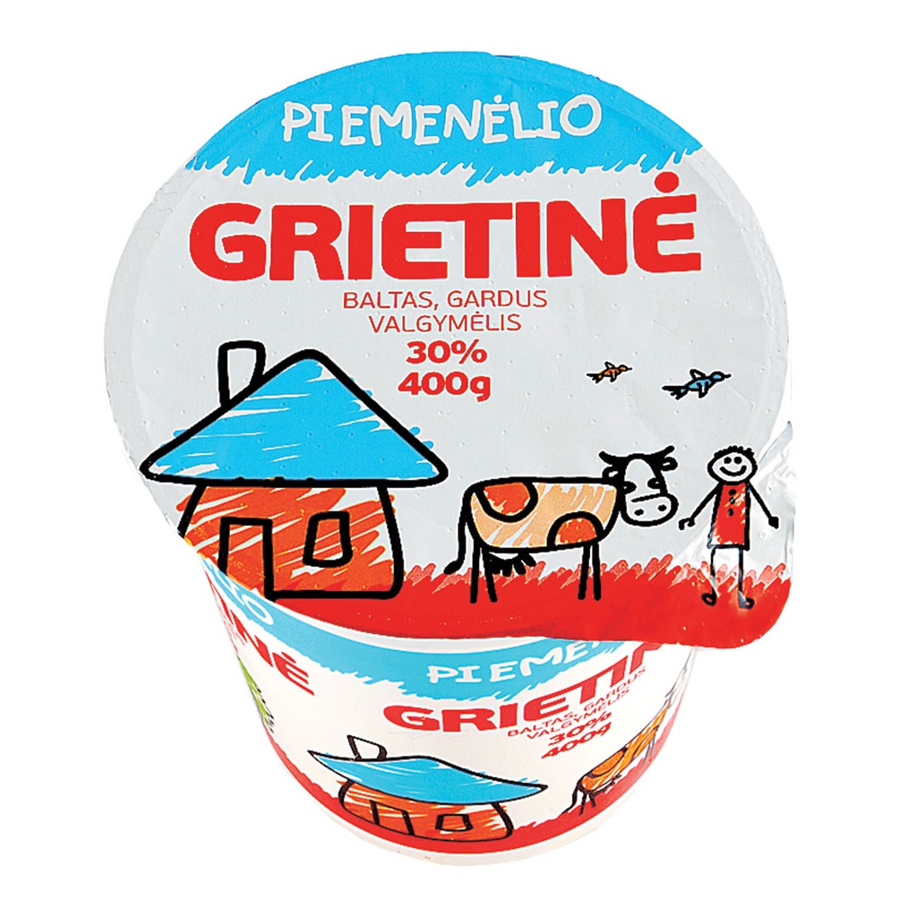 Grietinė PIEMENĖLIO 30% 400g pl. ind RVN