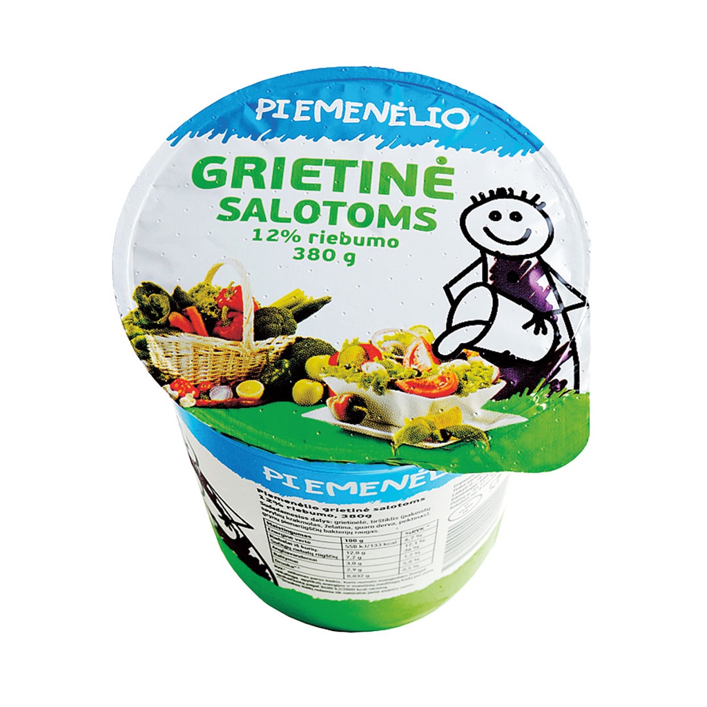 Grietinė* salotoms PIEMENĖLIO 12% 380g RVN