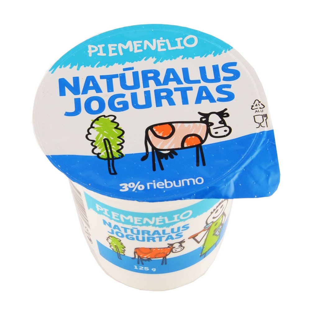 Jogurtas natūralus “Piemenėlio“ 3% 125g