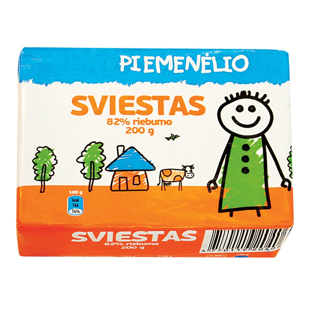 Sviestas "Piemenėlio" 82% 200g RVN