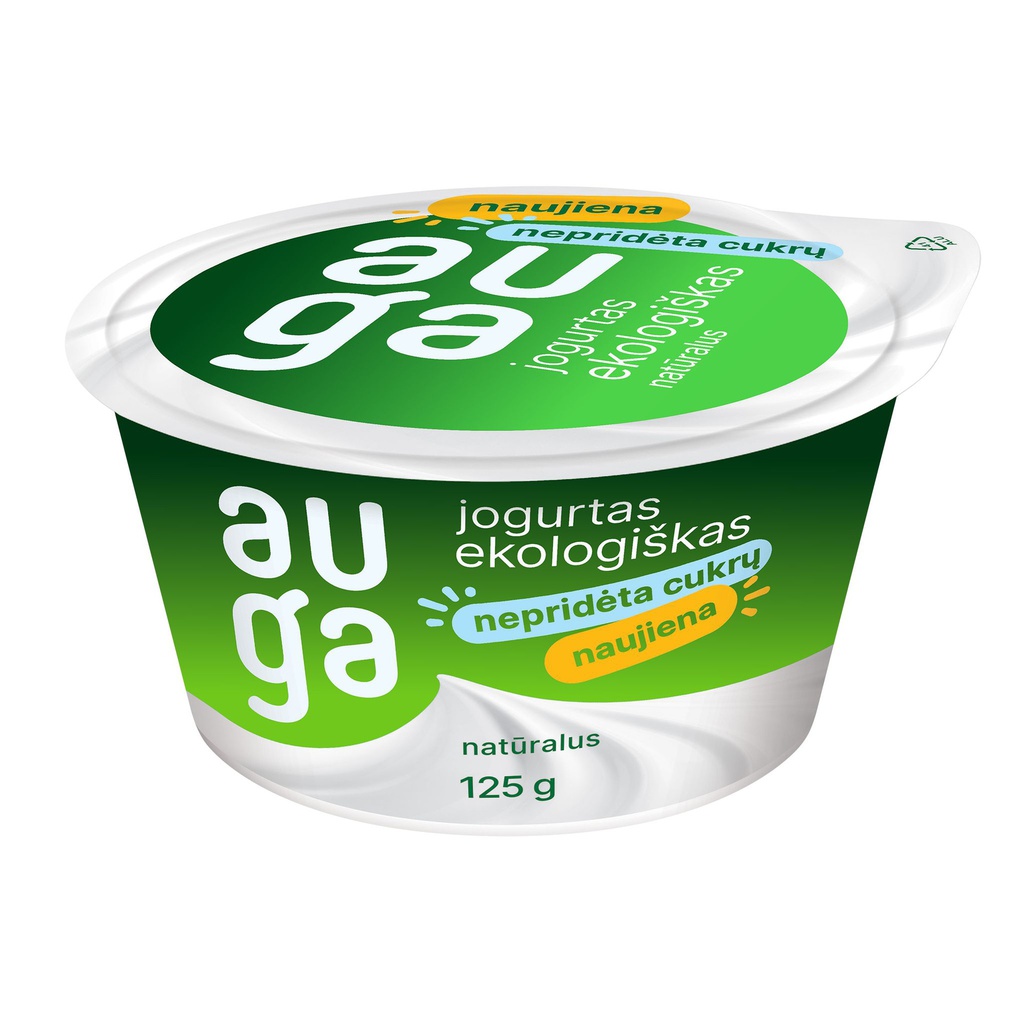 Eko jogurtas "Auga" natūralus 4,3% rieb. 125g