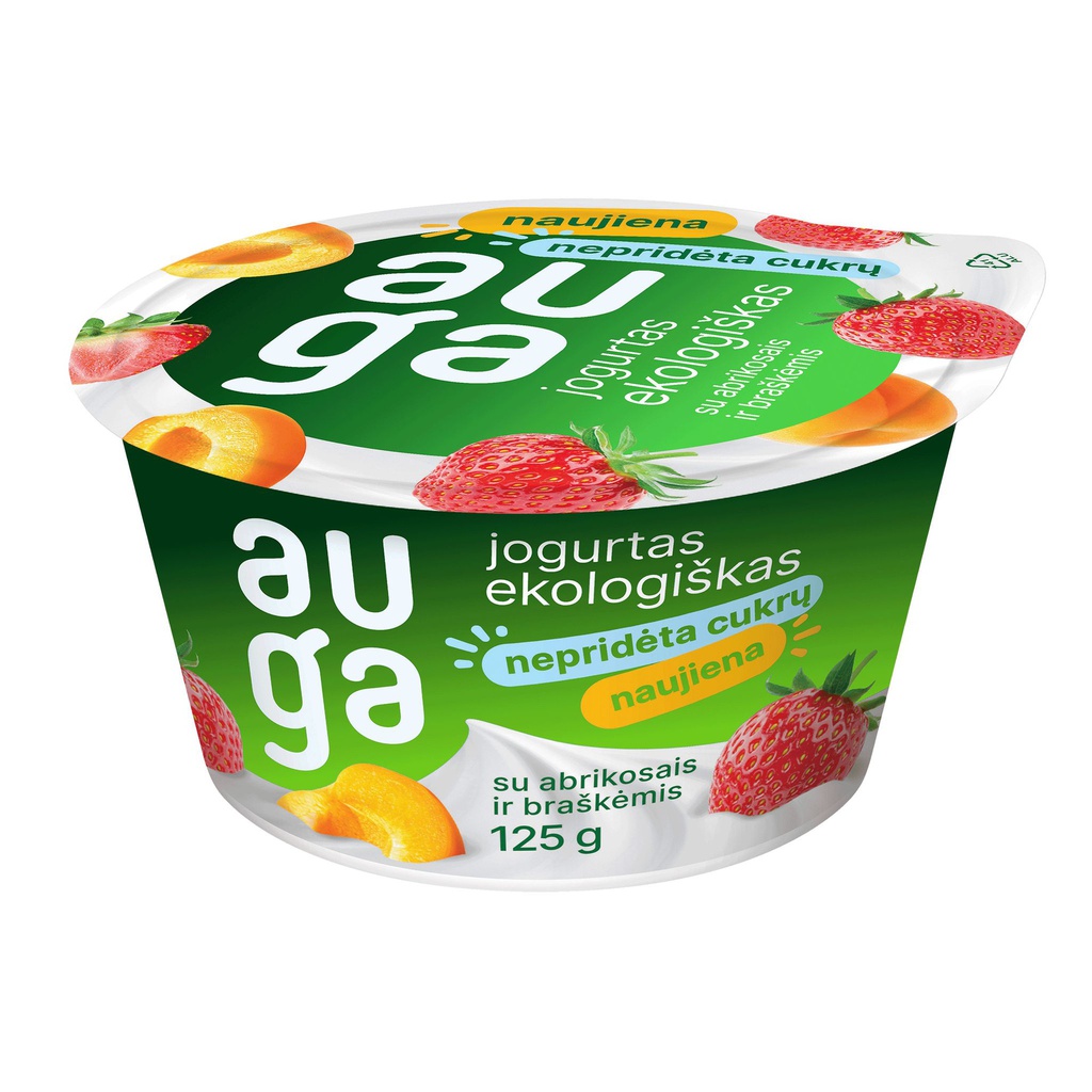 Eko jogurtas "Auga" su abrik. ir brašk. 4,3% rieb. 125g