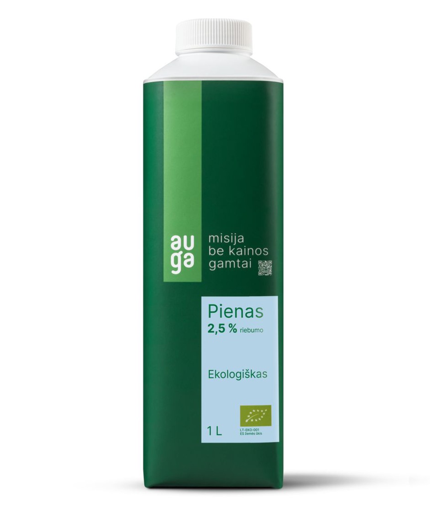 Eko. pienas "Auga" 2,5 % rieb.1L AUG
