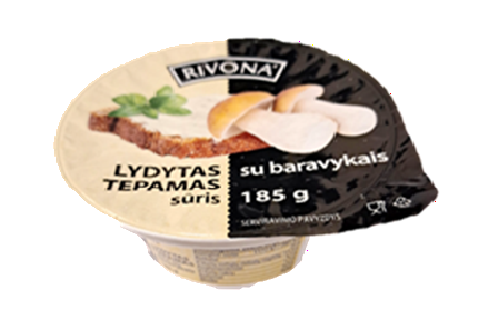 Tepamas lydytas sūris "RIVONA" su baravykais 26% rieb. 185g RVN